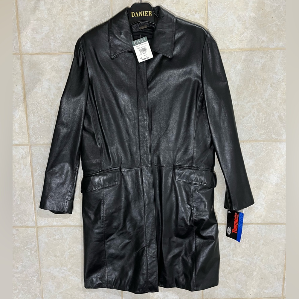 Vintage Black Leather Insulated Jacket